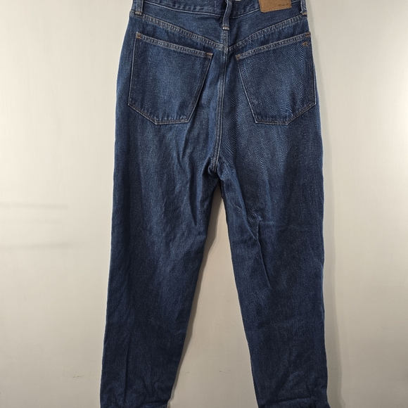 Madewell Baggy Straight Jeans Dark Worn Indigo Wash Blue Denim Cotton Hemp Sz 28 - Picture 7 of 14